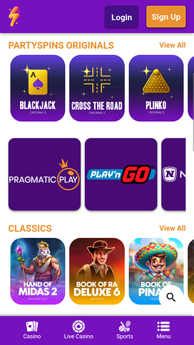 PartySpins Casino Mobile Game Developers