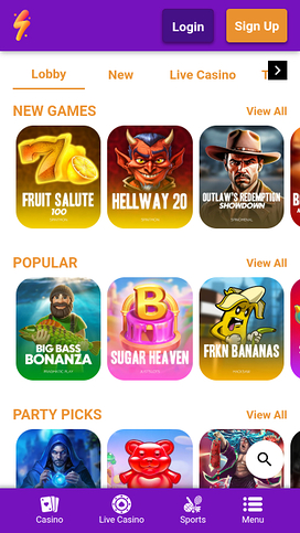 PartySpins Casino Mobile Games
