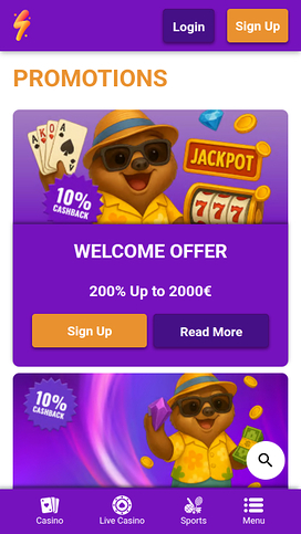 PartySpins Casino Desktop Promotions