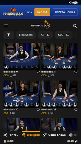 Phoenician Casino Mobile Live Dealer