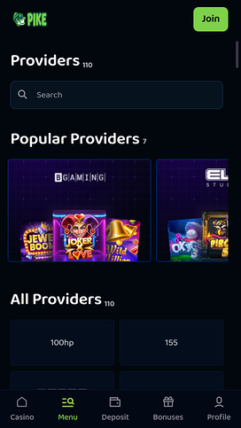 Desarrolladores de juegos móviles de Pike Casino