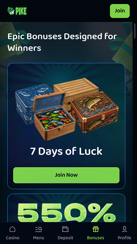 Promociones móviles de Pike Casino