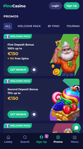 Pino Casino Mobile Promotions