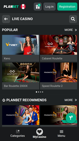 PlanBet Casino Mobile Live Dealer