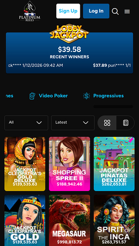 Platinum Reels Casino Mobile Jackpot