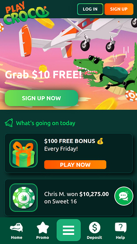 Play Croco Casino Mobile Homepage