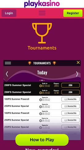 Play Kasino Mobile Tournaments