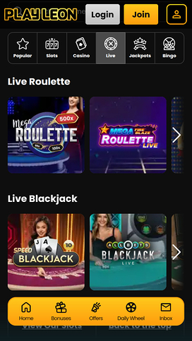 Play Leon Casino Mobile Live Dealer