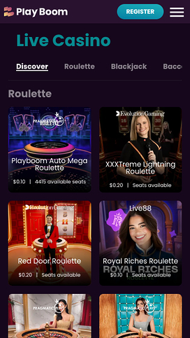 Playboom Casino Mobile Live Dealer