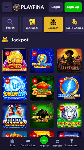 Playfina Casino Mobile Jackpot