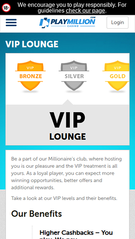 PlayMillion Casino Mobile VIP Program