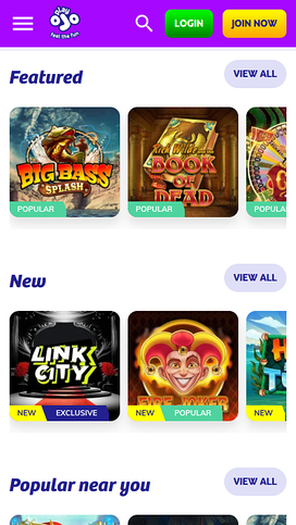PlayOJO Casino Mobile Games