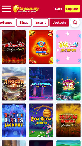PlaySunny Casino Mobile Jackpot