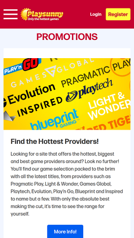 PlaySunny Casino Mobile Promotions