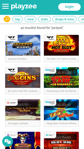 PlayZee Casino Mobile Jackpot