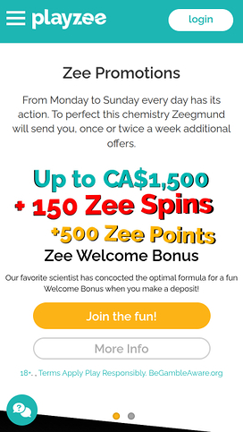 PlayZee Casino Mobile Promotions