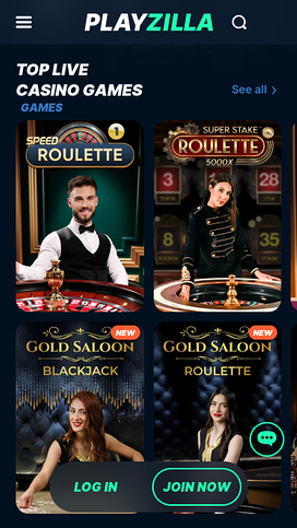 Playzilla Casino Mobile Live Dealer