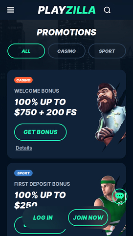 Playzilla Casino Mobile Promotions