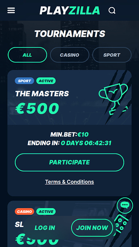 Playzilla Casino Mobile Tournaments