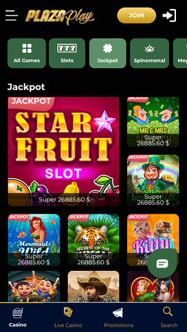 PlazaPlay Casino Mobile Jackpot