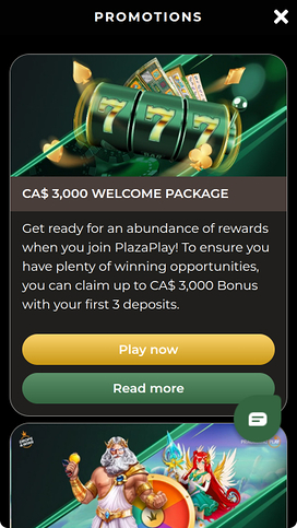 PlazaPlay Casino Mobile Promotions
