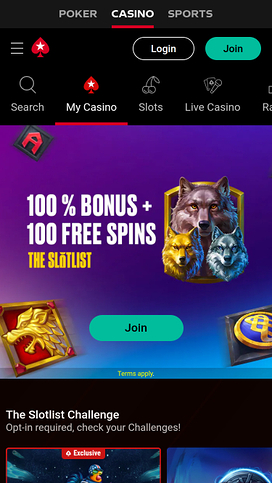 PokerStars Mobile Homepage