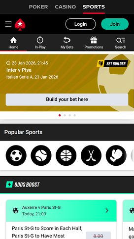 PokerStars Mobile Sports