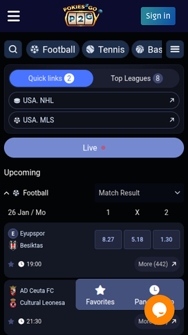 Pokies2Go Casino Mobile Sports