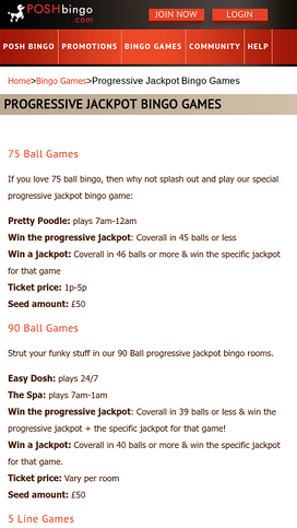 Posh Bingo Mobile Jackpot