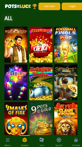 Pots of Luck Casino Mobile Games