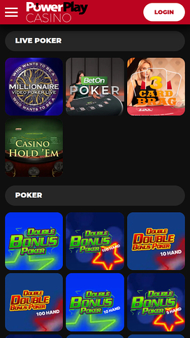 PowerPlay Casino Mobile Poker