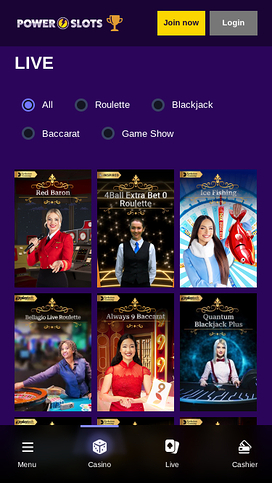Power Slots Casino Mobile Live Dealer