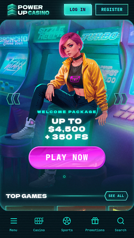 PowerUp Casino Mobile Homepage