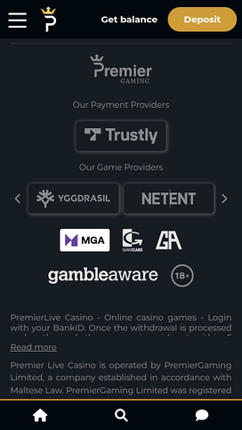 Premier Live Casino Mobil-spelutvecklare