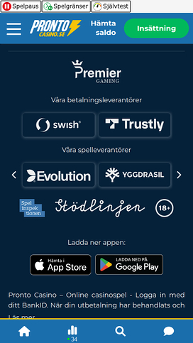Pronto Casino Mobile Game Developers
