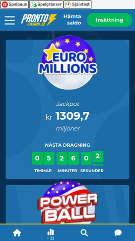 Pronto Casino Mobile Lottery