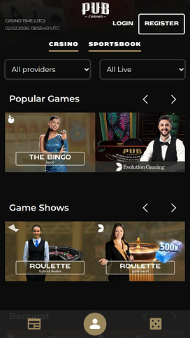 Pub Casino Mobile Live Dealer