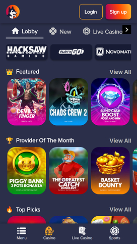 PuppyBet Casino Mobile Games