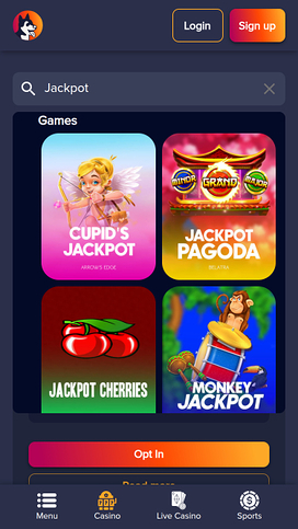 PuppyBet Casino Mobile Jackpot