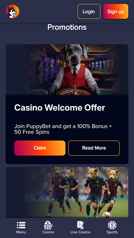 PuppyBet Casino Mobile Promotions