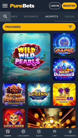 Jackpot móvil del casino PureBets