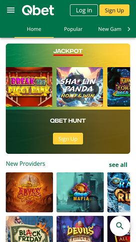 QBet Casino Mobile Jackpot