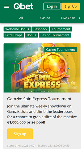 QBet Casino Mobile Promotions