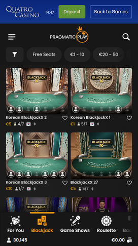 Quatro Casino Mobile Live Dealer