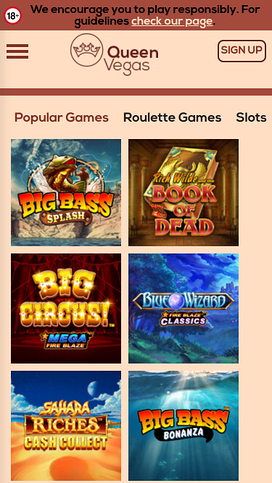 Mobilspel på Queen Vegas Casino