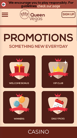 Mobilkampanjer på Queen Vegas Casino