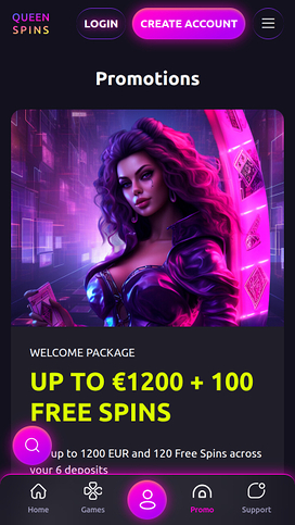 QueenSpins Casino Mobile Promotions