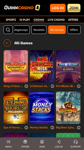 QuinnBet Casino Mobile Games