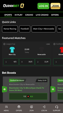 QuinnBet Casino Mobile Sports