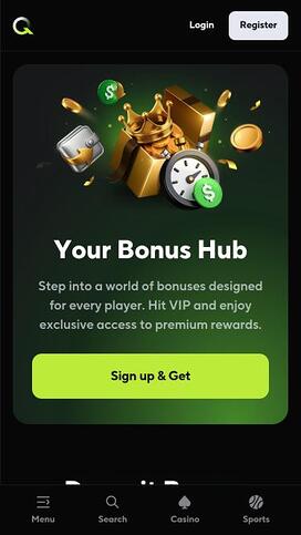 Qzino Casino promotions mobile page